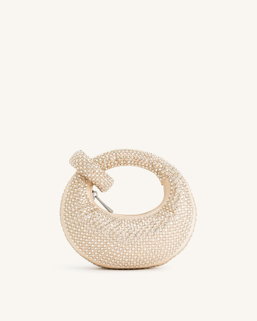 JWPE - Abacus Artificial Crystal Mini Top Handle Bag - Yellow