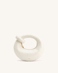 JWPE - Abacus Faux Ostrich Mini Top Handle Bag - White