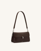 JWPE - Amelie Front-Pocket Flap Shoulder Bag - Chocolate Brown