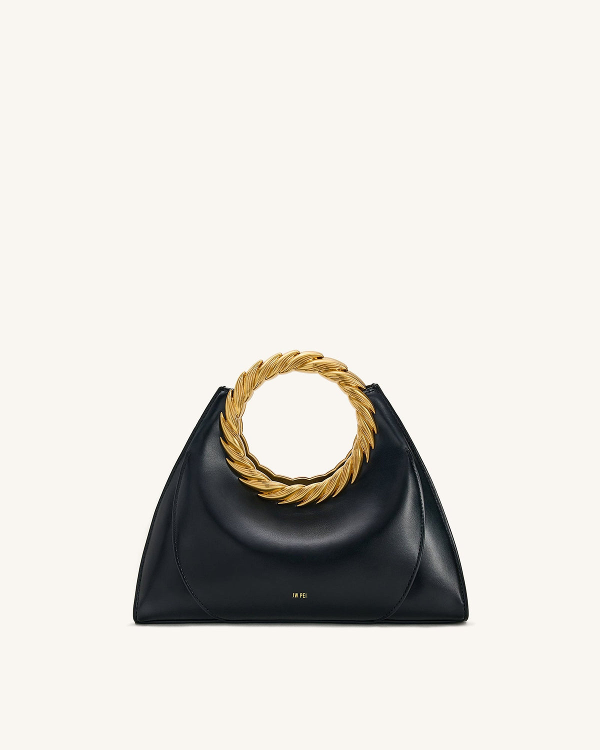 JWPE - Amiya Leaf Handle Sculpture Bag - Black