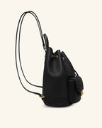 JWPE - Avery Pebbled Drawstring Utility Backpack – Black