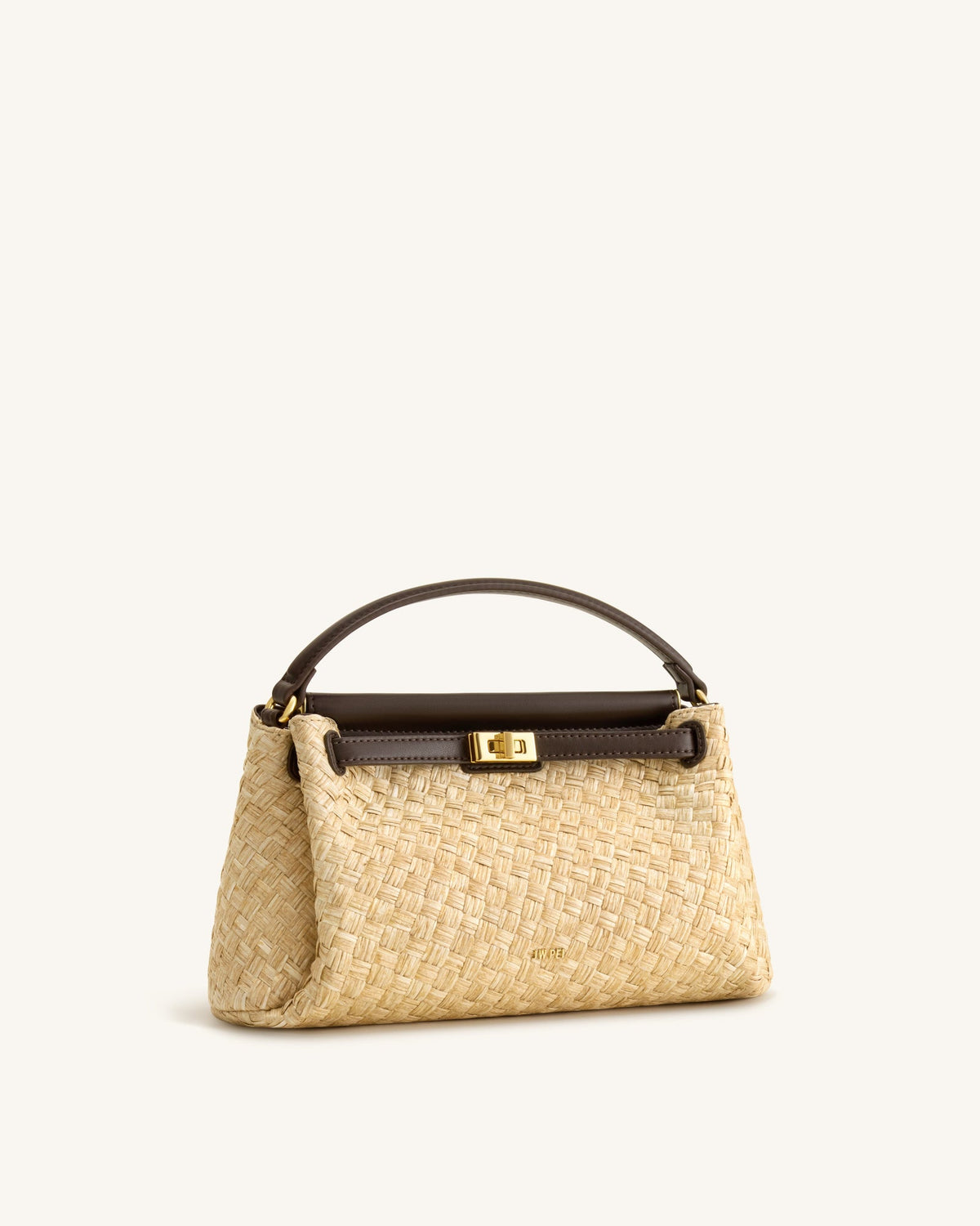 JWPE - Carmen Faux Straw Top Handle Bag - Brown