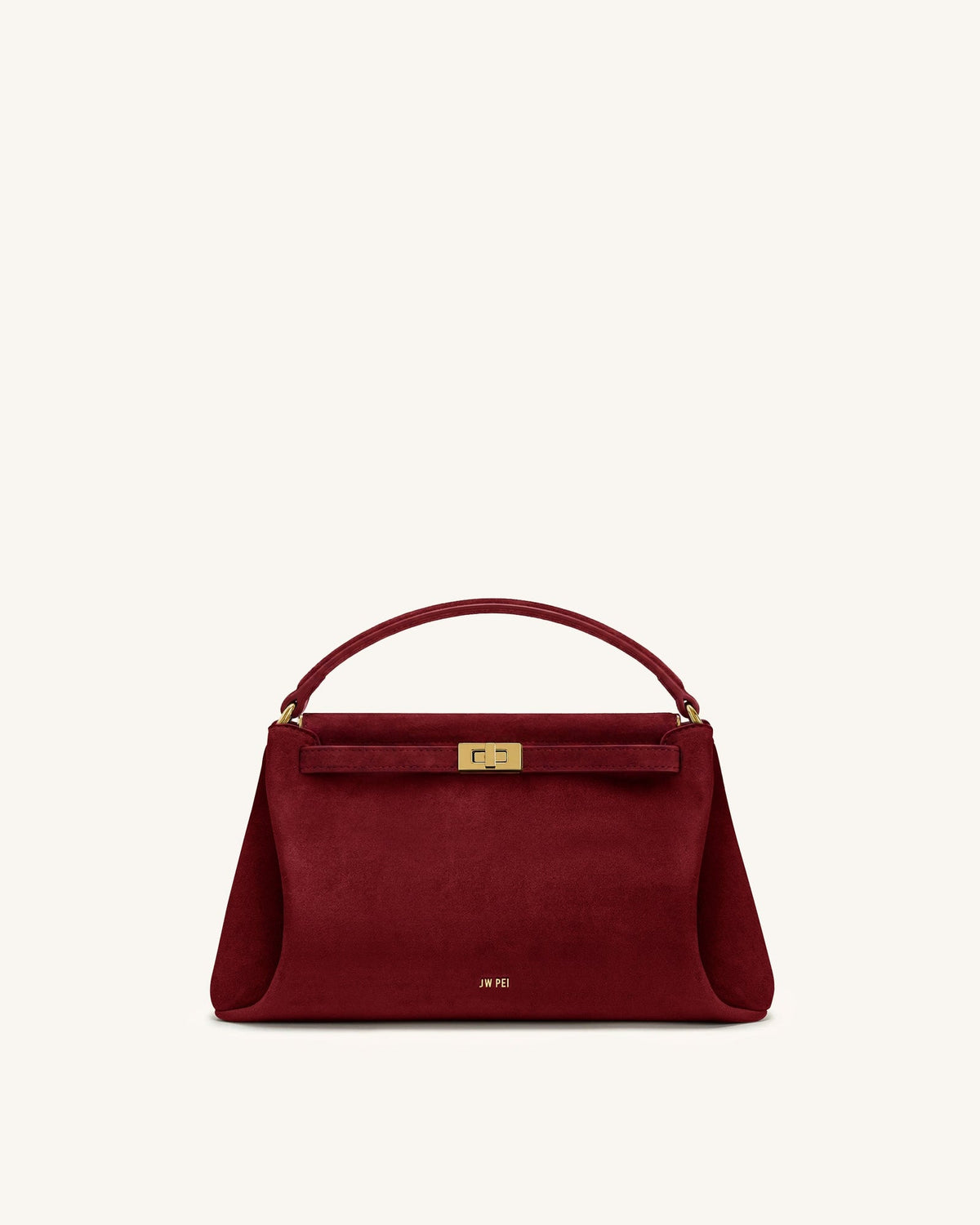 JWPE - Carmen Faux Suede Top Handle Bag - Burgundy