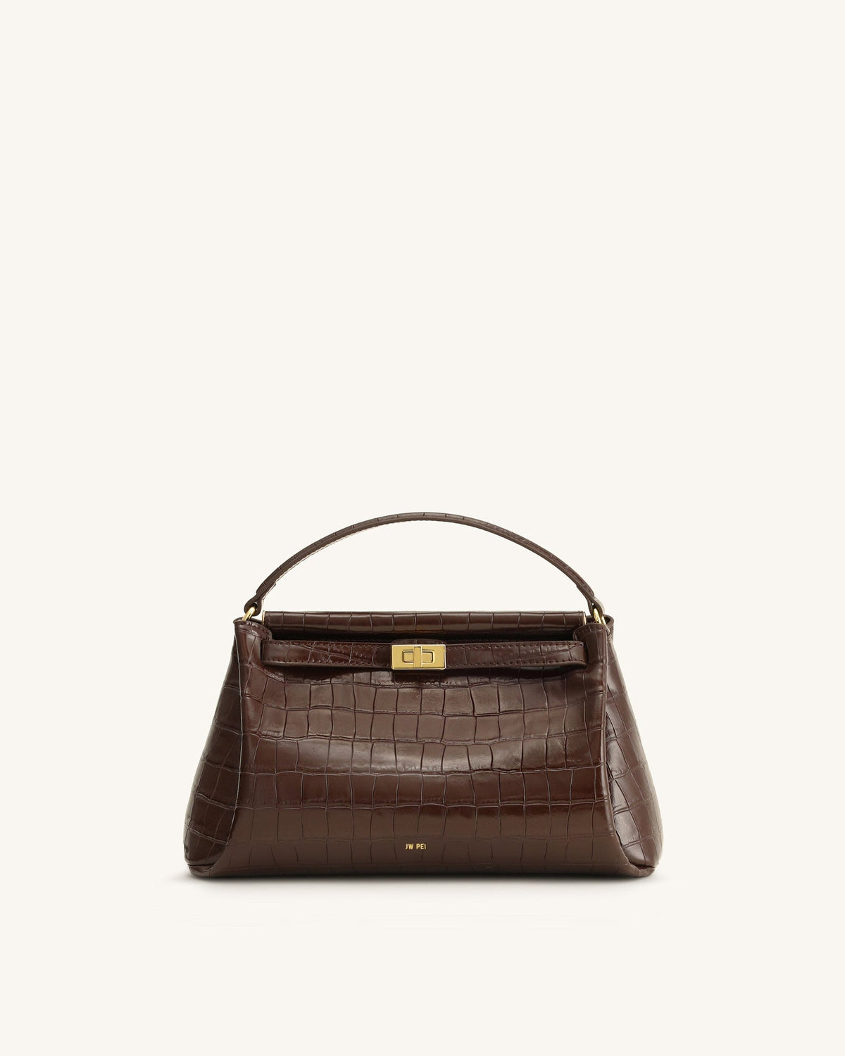 JWPE - Carmen Top Handle Bag - Dark Brown Croc