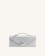 JWPE - Celeste Envelope Top Handle Bag - Silver Lizard Texture