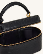 JWPE - Cleo Box Shape Top Handle Bag - Black Croc
