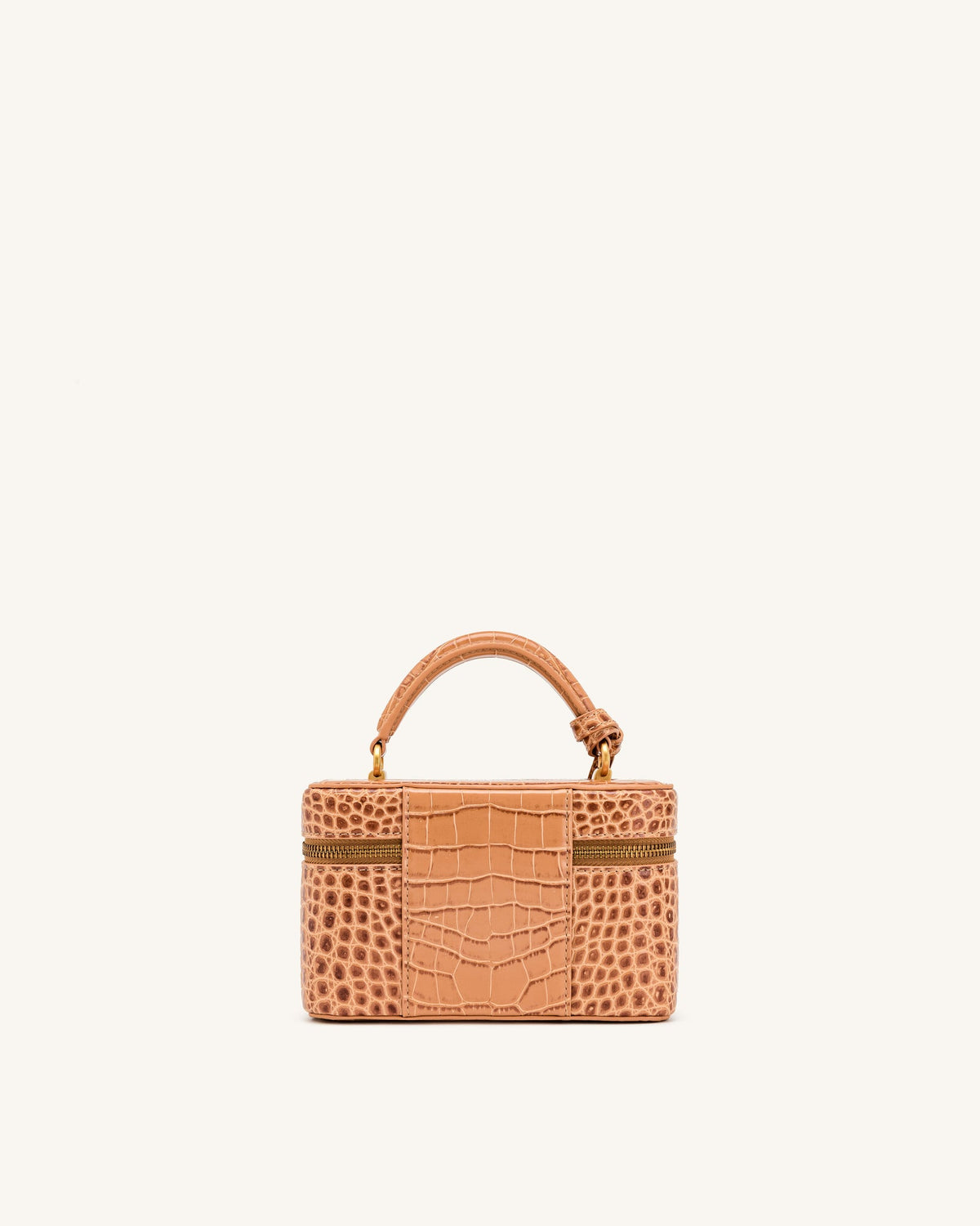 JWPE - Cleo Box Shape Top Handle Bag - Brown Croc