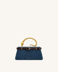 JWPE - Elena Snake Handle Top Handle Bag - Dark Blue Denim