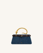 JWPE - Elena Snake Handle Top Handle Bag - Dark Blue Denim