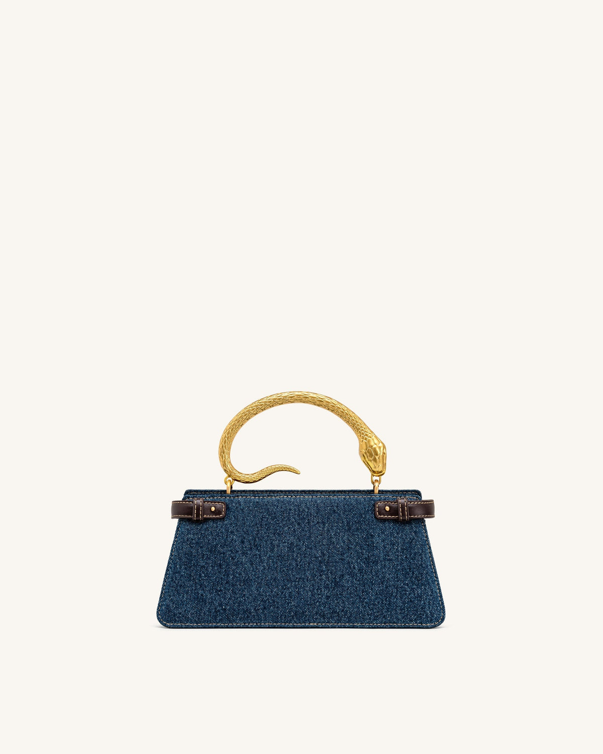 JWPE - Elena Snake Handle Top Handle Bag - Dark Blue Denim