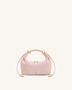 JWPE - Ellie Faux Suede Metal Ring Embellished Top Handle Bag - Pink