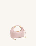 JWPE - Ellie Faux Suede Metal Ring Embellished Top Handle Bag - Pink