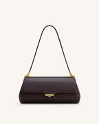 JWPE - Eloise Woven Shoulder Bag - Dark Brown