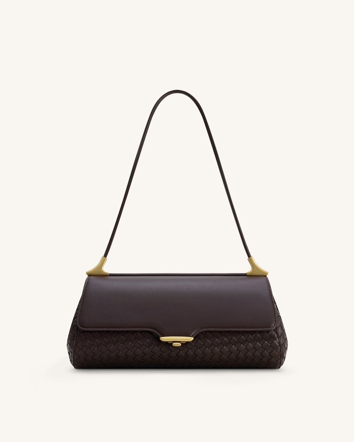 JWPE - Eloise Woven Shoulder Bag - Dark Brown