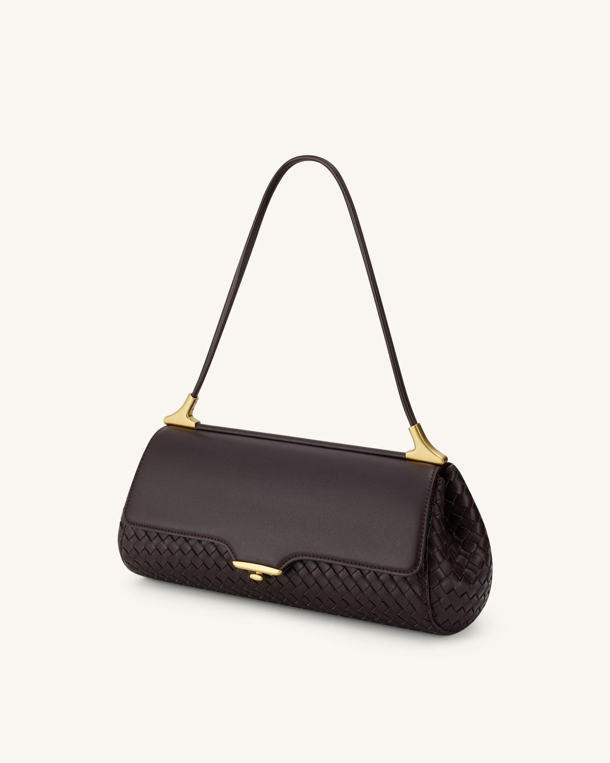 JWPE - Eloise Woven Shoulder Bag - Dark Brown