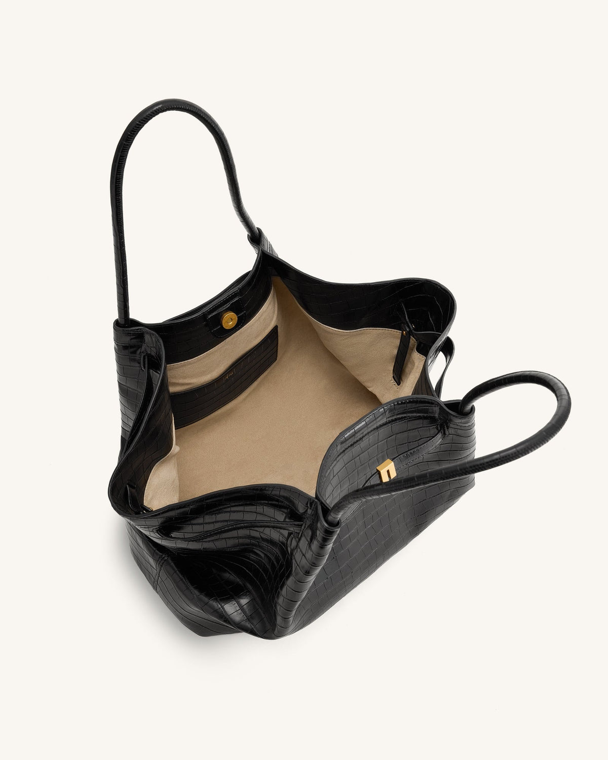 JWPE - Hana Large Tote Bag - Black Croc