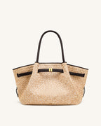 JWPE - Hana Medium Faux Straw Tote Bag - Brown