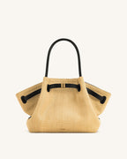 JWPE - Hana  Medium Faux Straw Tote Bag - Brown Straw