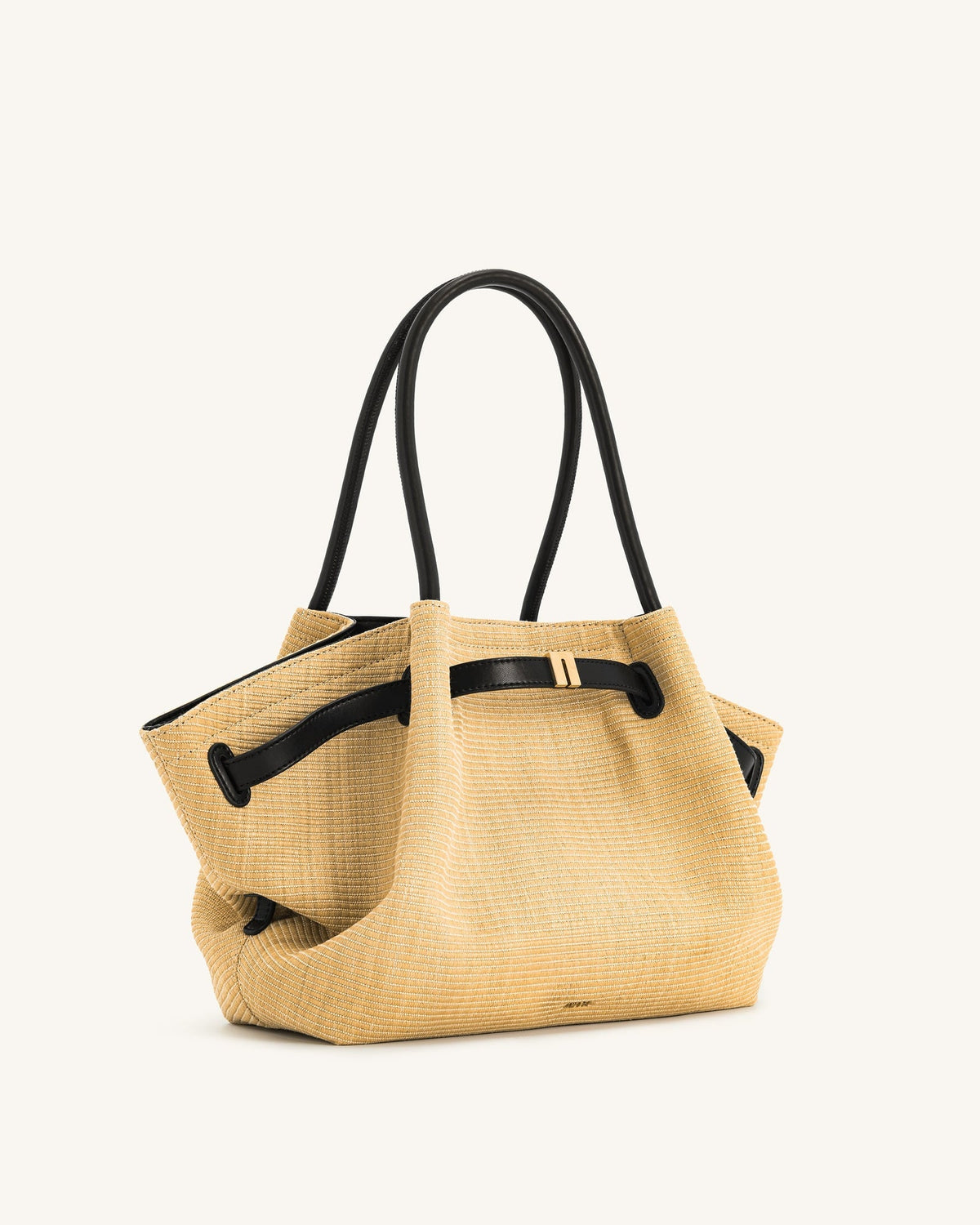 JWPE - Hana  Medium Faux Straw Tote Bag - Brown Straw