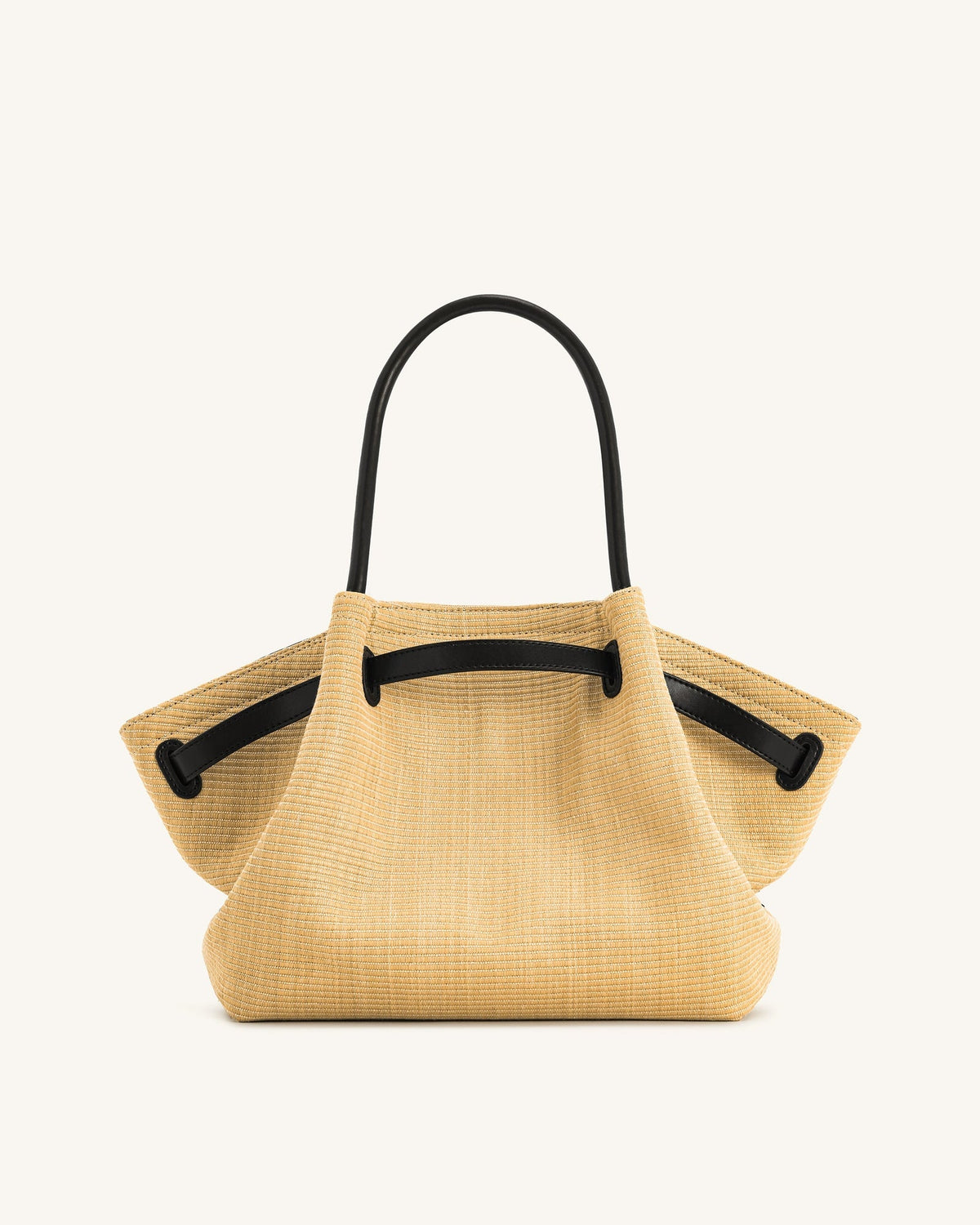 JWPE - Hana  Medium Faux Straw Tote Bag - Brown Straw