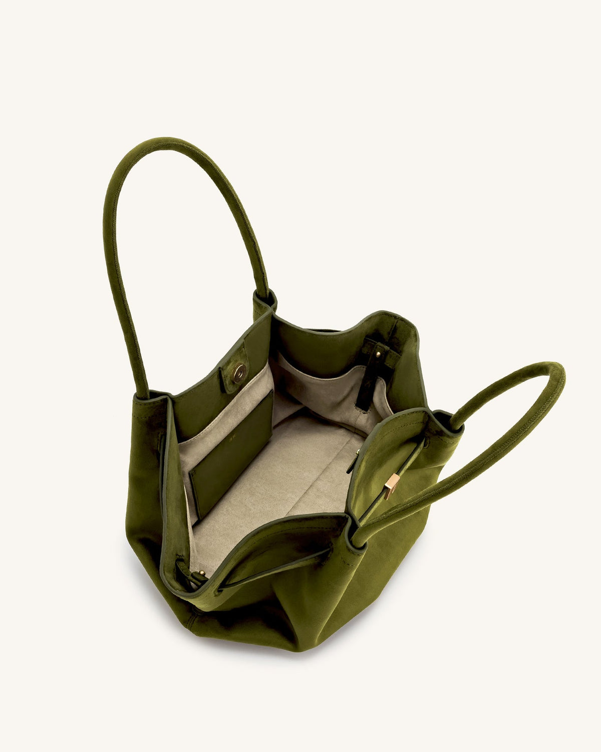 JWPE - Hana Medium Faux Suede Tote Bag - Dark Olive