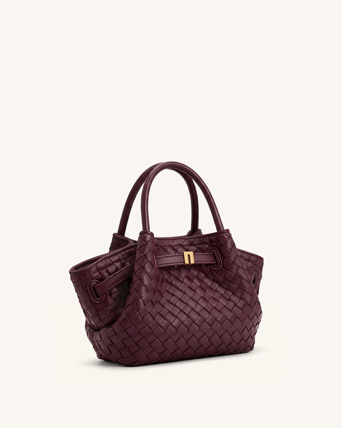 JWPE - Hana Mini Woven Tote Bag - Dark Burgundy