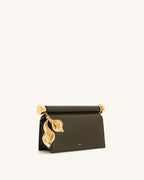 JWPE - Holly Metal Pendant Embellished Clutch - Dark Olive