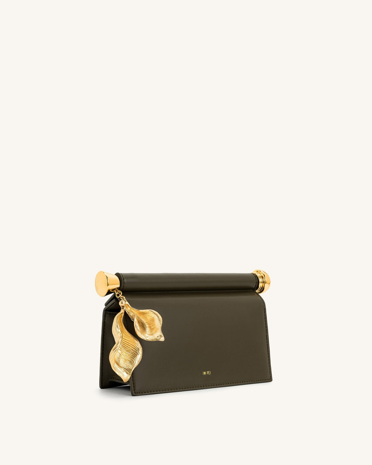 JWPE - Holly Metal Pendant Embellished Clutch - Dark Olive