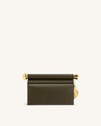 JWPE - Holly Metal Pendant Embellished Clutch - Dark Olive