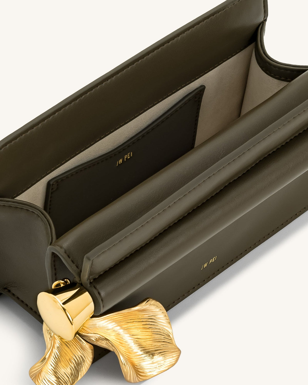 JWPE - Holly Metal Pendant Embellished Clutch - Dark Olive