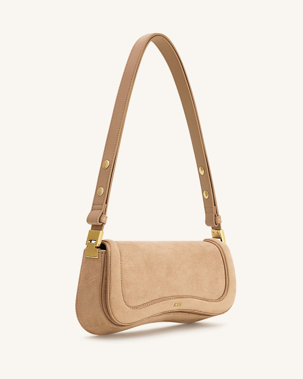 JWPE - Joy Croc-Embossed Faux Suede Shoulder Bag - Beige