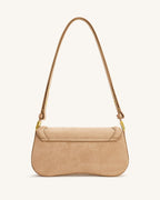 JWPE - Joy Croc-Embossed Faux Suede Shoulder Bag - Beige