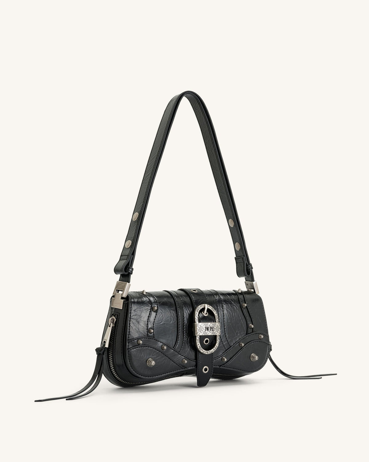 JWPE - Joy Crushed Shoulder Bag - Black