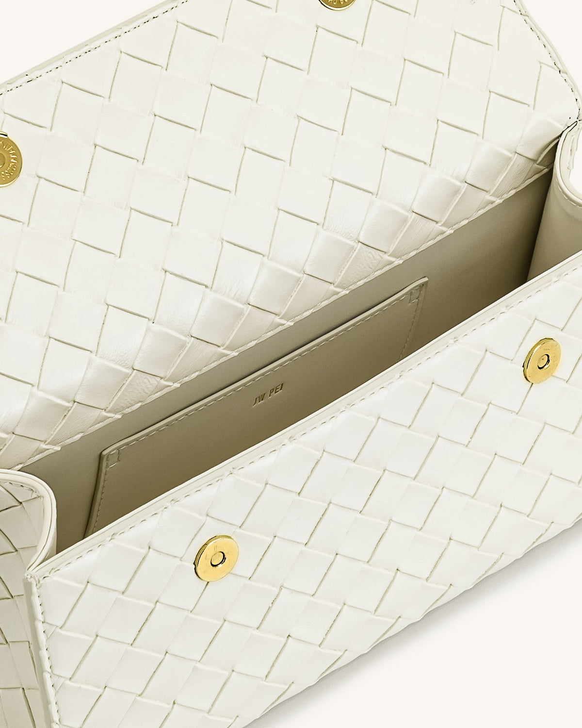 JWPE - Keyla Weave Texture Top Handle Bag - White