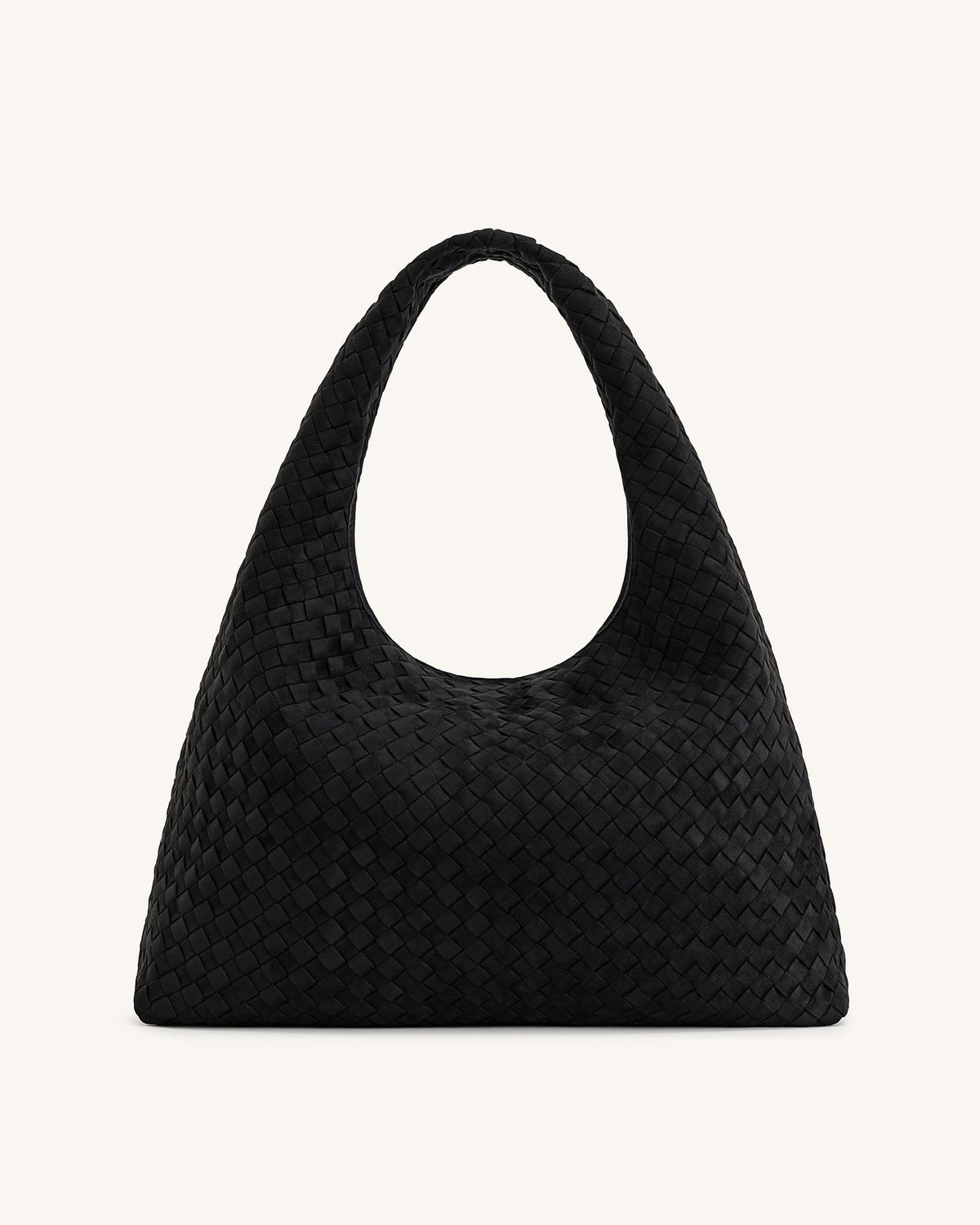 JWPE - Laura Faux Suede Woven Shoulder Bag - Black