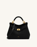 JWPE - Lucia Classic Faux Suede Top Handle Bag - Black