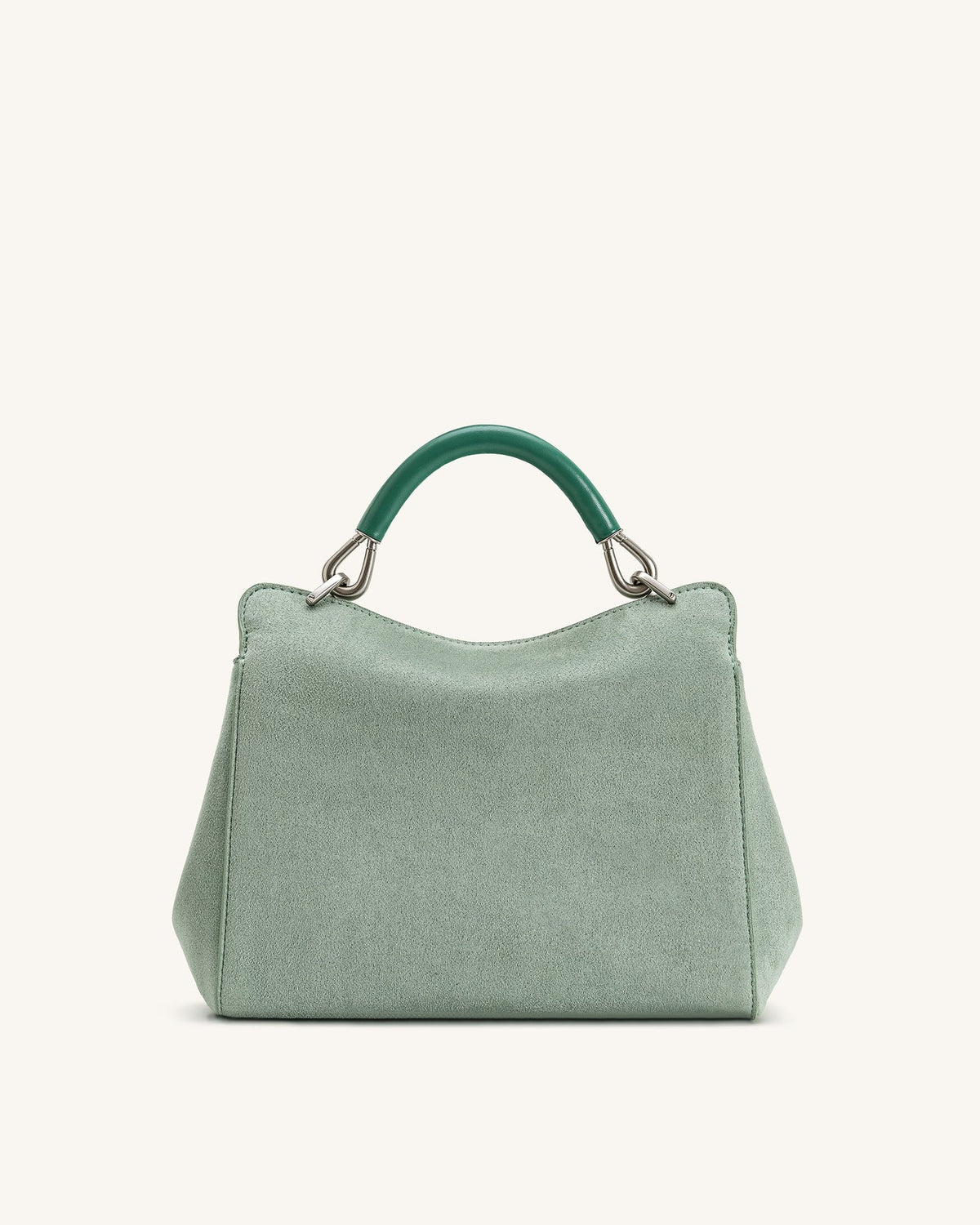 JWPE - Lucia Classic Faux Suede Top Handle Bag - Matcha Green
