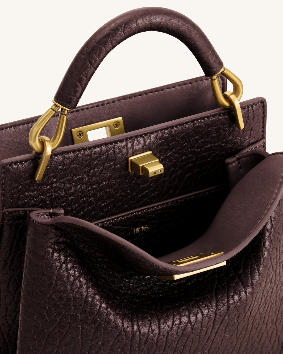 JWPE - Lucia Elephant-Effect Top Handle Bag - Dark Brown