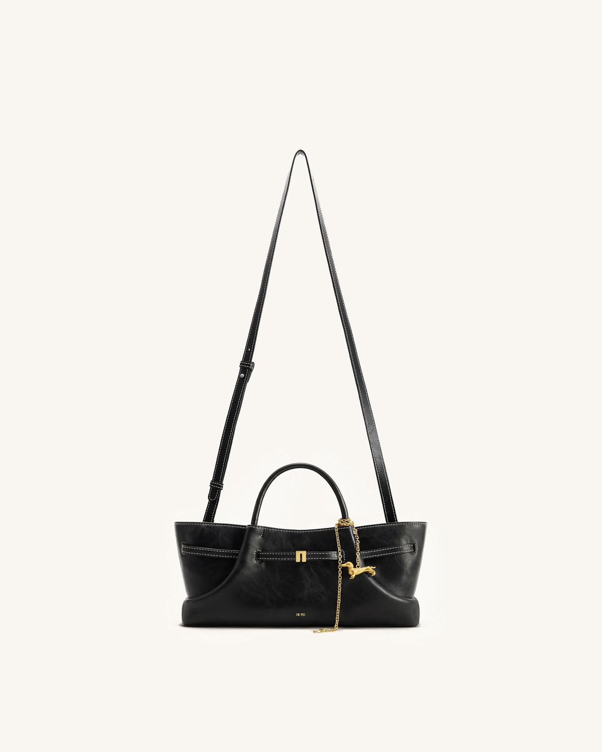 JWPE - Maeve Dachshund Metal Charm Tote Bag - Black
