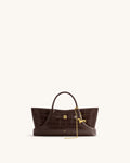 JWPE - Maeve Dachshund Metal Charm Tote Bag - Dark Brown Croc