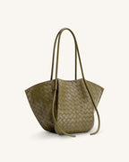 JWPE - Nala Wide Weave Texture Tote Bag - Olive Green