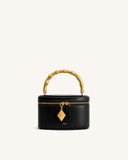 JWPE - Natalie Metal Geometric Pendant Handle Bag - Black