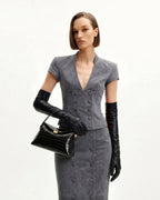 JWPE - Talia Top Handle Bag - Black Croc