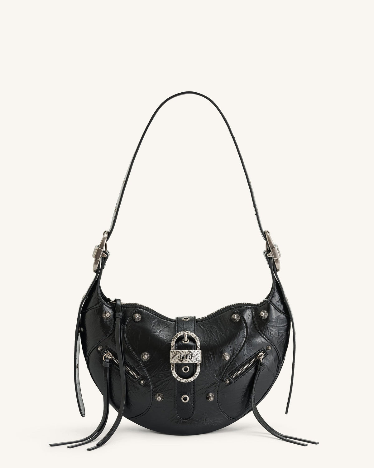 JWPE - Tessa Crushed Shoulder Bag - Black