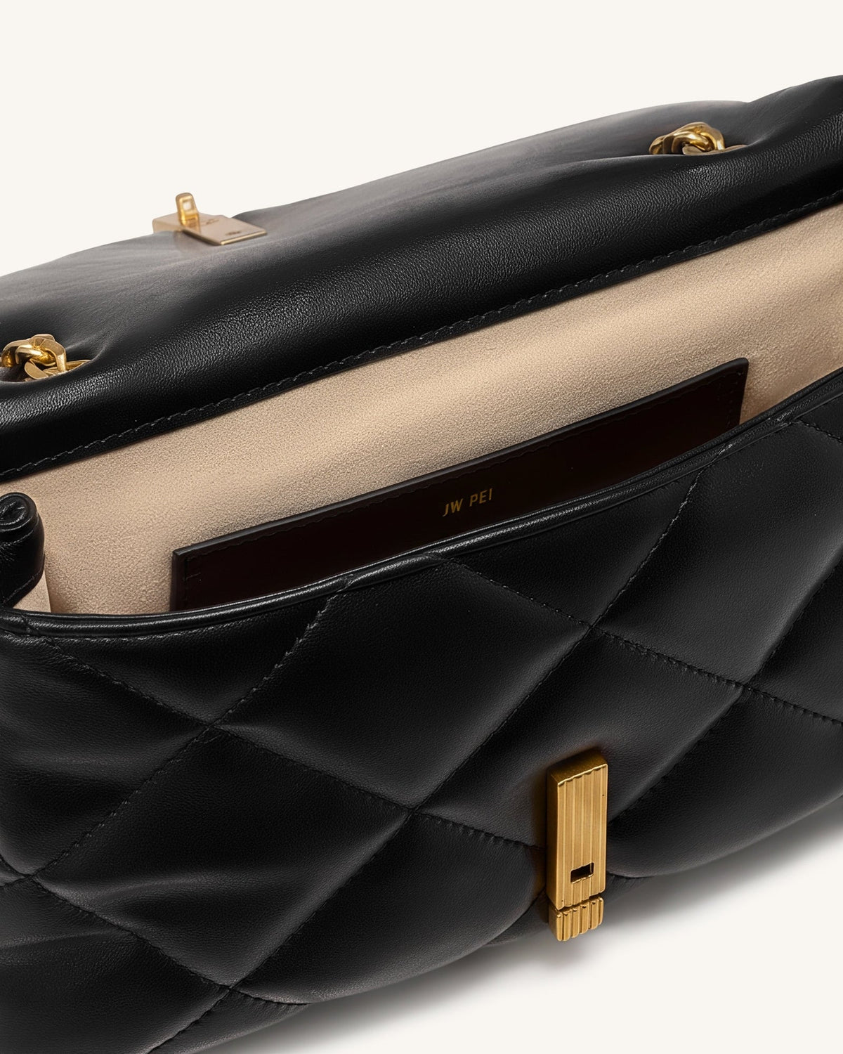 JWPE - Valerie Puffy Bar-Lock Shoulder Bag - Black