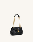 JWPE - Valerie Quilted Chain Flap Shoulder Bag - Black