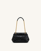 JWPE - Valerie Quilted Chain Flap Shoulder Bag - Black