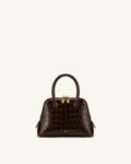 JWPE - Nerina Structured Top Handle Bag - Dark Brown Croc
