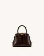 JWPE - Nerina Structured Top Handle Bag - Dark Brown Croc