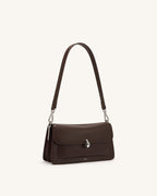 JWPE - Amelie Front-Pocket Flap Shoulder Bag - Chocolate Brown